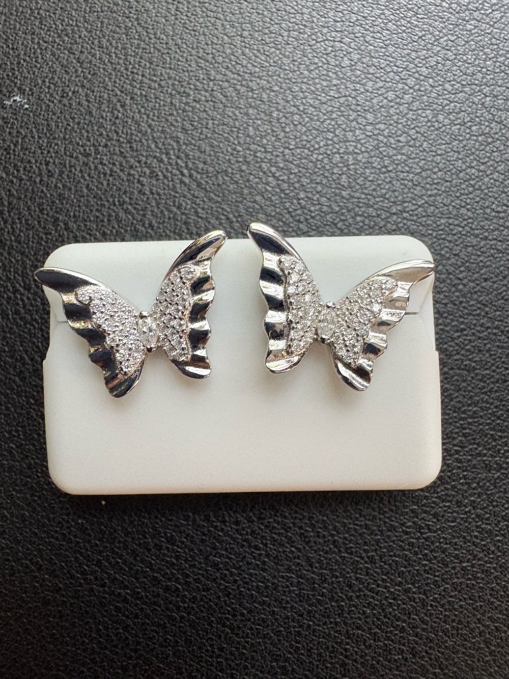 925 Silver Moissanite Butterfly Stud Earrings - Women's Jewelry